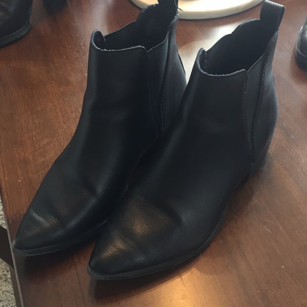 Black slip on booties size 7